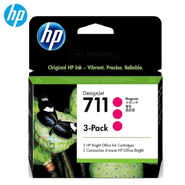 Cartucho de Tinta 711 3Pack Magenta CZ135A DesignJet T120 T520 T530 - 29ml