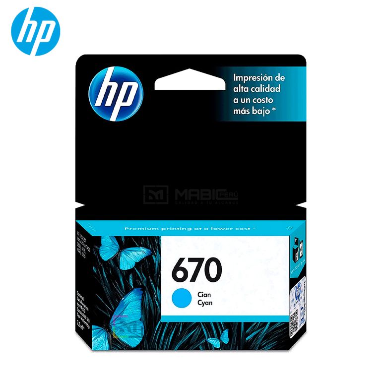 Cartucho de Tinta 670 Cian CZ114AL Deskjet 3525 4615 4625 5525 Original