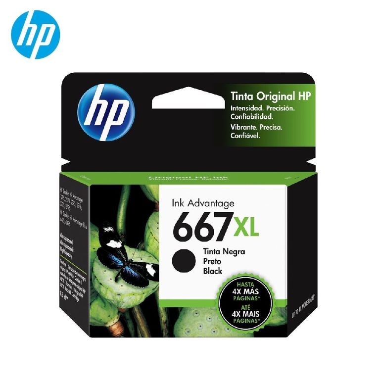 Cartucho de Tinta 667XL Negro 3YM81AL DeskJet 2775 4175 Original
