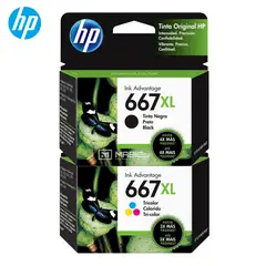 HP - Pack Tinta 667XL Negro Tricolor DeskJet 2775 4175 Original