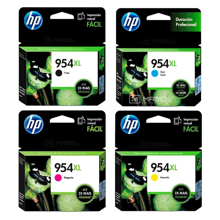 Pack Tinta 954XL Negro Cian Magenta Amarillo OfficeJet 7740 8210 8730 Original