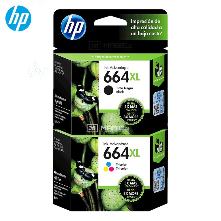 Pack Tinta 664XL Negro Tricolor DeskJet 1115 2135 4535 4675 Original