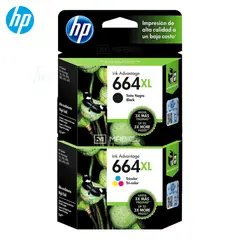 HP - Pack Tinta 664XL Negro Tricolor DeskJet 1115 2135 4535 4675 Original