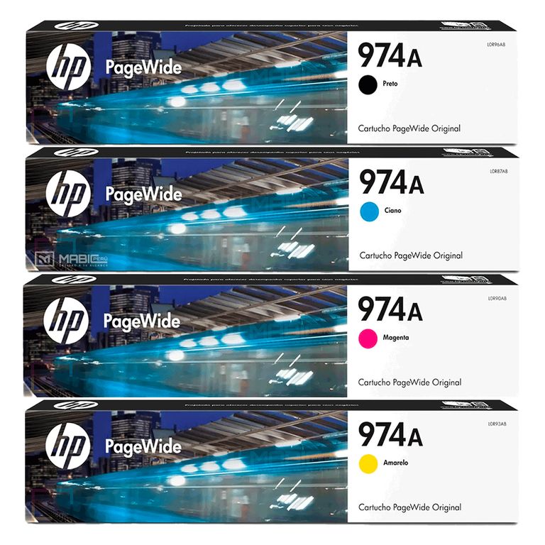 Pack Tinta 974A Negro Cian Magenta Amarillo PageWide 452 477 552 577 Original