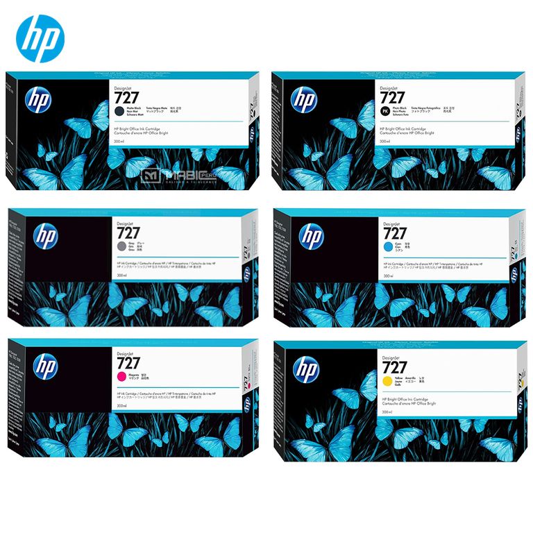 Pack 6 Tinta 727 DesignJet T2500 T930 Original - 300ml