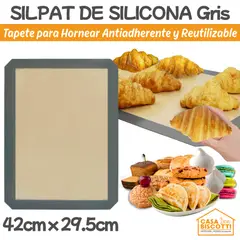 GENERICO - Silpat de Silicona para horno - Tapete Antiadherente Silpack 42x30cm