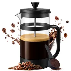 GENERICO - CAFETERA PRENSA FRANCESA PARA CAFÉ 1L VIDRIO RESISTENTE Y FILTRO ACERO