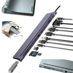 GENERICO - Adaptador Hub Tipo C 31 Multipuertos 12 En 1 HDMI VGA RJ45