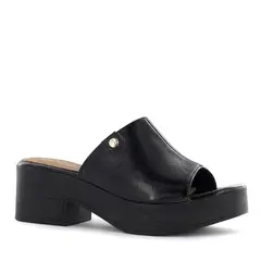 ECCO - Sandalias con Taco Cuero Charol Mujer Dome02 Negro