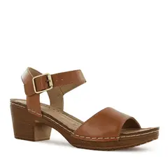 ECCO - Sandalias con Taco Cuero Mujer Mika04 Caramelo