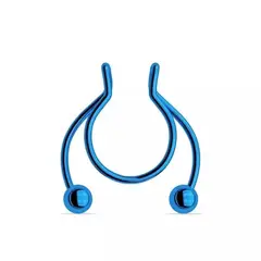 GENERICO - Piercing septum falso a presión azul para nariz