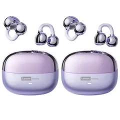 LENOVO - Set 2 De Audífonos Clip MAX LE06 TWS Bluetooth 6.0 - Morado