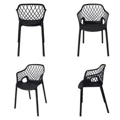 ARKIMUEBLES - Silla de polipropileno modelo Tessa negro - set x 4 sillas
