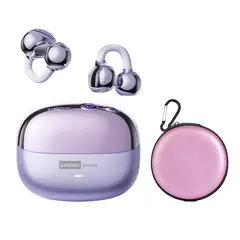 LENOVO - Audífonos Clip MAX LE06 TWS Bluetooth 6.0 - Morado y Estuche