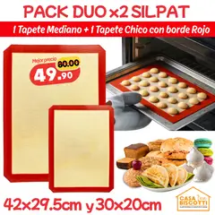 GENERICO - Tapete para Horno de Silicona Silpack 42x30cm + Silpat de Silicona 30x20cm