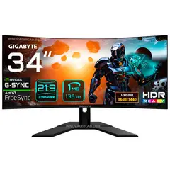 GIGABYTE - Monitor Curvo Gs34wqc 34 VA WQHD 3440x1440 135HZ 1MS