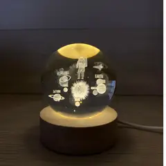 GENERICO - Lámpara Decorativas De Cristal 3D - Sistema Solar