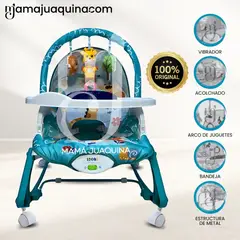 BABY - Silla Mecedora Didactica «MAGIC» con Bandeja y Rueditas Blue