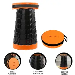 GENERICO - Silla Plegable Con 3 Seguros Con Centro Color Negro - Aleatorio