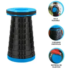 GENERICO - Silla Plegable Con 3 Seguros Con Centro Color Negro - Aleatorio