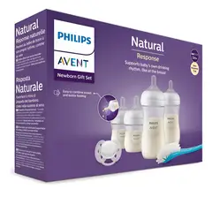 AVENT - Set De Regalo Natural 3.0 4 Biberones Chupon Escobilla