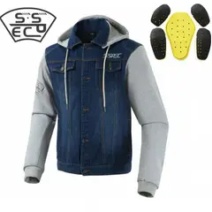 GENERICO - CASACA SSPEC CAPUCHA PARA MOTOCICLISTA CON PROTECCIONES CERTIFICADA