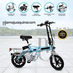 CONFORT - Bicicleta Plegable Eléctrica Aro 14 «SKINY» con Llave Blue