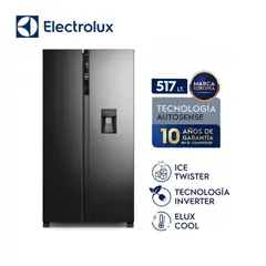 ELECTROLUX - Refrigeradora Side by Side 514L Efficient con Tecnología AutoSense ERSA53K2HVB