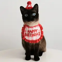 CATITO - SET CUMPLEAÑOS GATO - ROJO