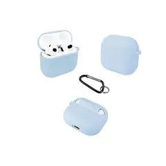 SPACE - Protector de silicona + gamuza para AirPods 4ta gene color celeste