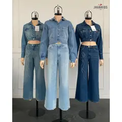 JHAN HIDS - Palazo Denim con Brillos Zhamara Lazos