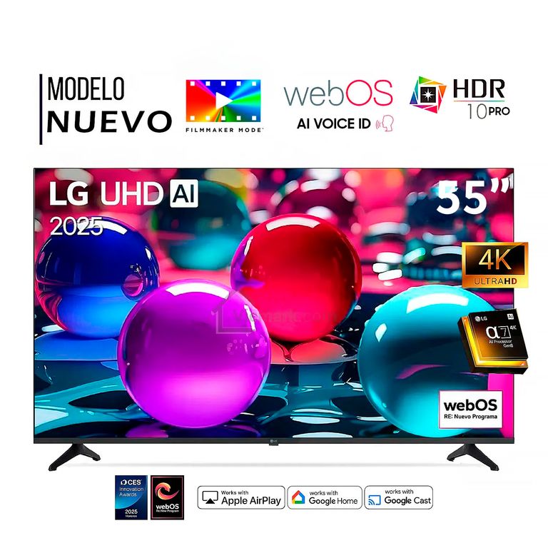 Televisor 55 Pulg UltraHD 4K AI ThinQ 55UA7300PSB Modelo 2025