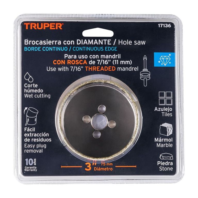 Brocasierra diamante 3 borde continuo - 17136