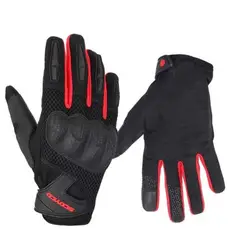 GENERICO - GUANTES MOTO SCOYCO MC58 NEGRO ROJO REFORZADO