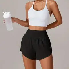 EPAUS - Short Deportivo 2 en 1 con Licra Interna para Mujer