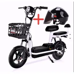 GENERICO - BICIMOTO DE BATERIA LITIO EXTRAIBLE 48V12AH MOTOR 500W NEGRO CON BLANCO