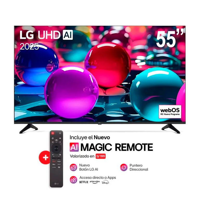 TELEVISOR 55 SMART UHD 4K 55UA7300PSB + MAGIC REMOTO MR25GA