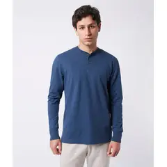 RISING DRAGON - Henley El Sofisticado Manga Larga - Ocean