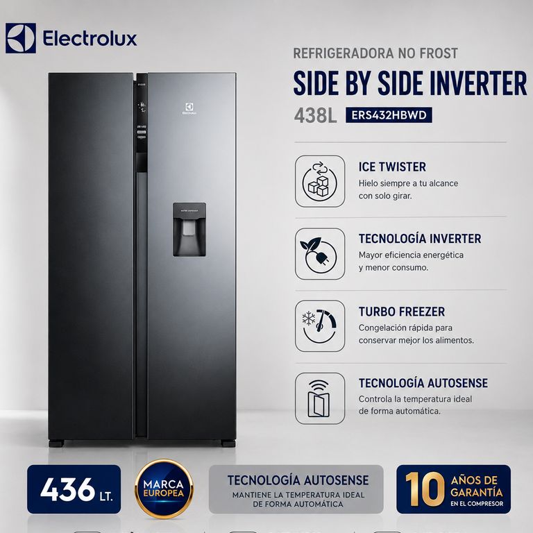 Refrigeradora No Frost Side By Side Inverter 438L ERS432HBWD