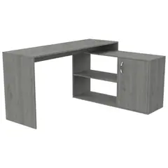 FMFURNITURE - Escritorio En L 1 Puerta Y Estante Fm-024G Gris
