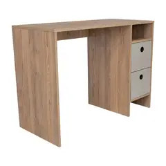 FMFURNITURE - Escritorio 2 Cajones Fm-051C Café Claro