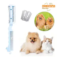 GENERICO - PEINE RASURADOR PLASTICO P-PERROS Y GATOS CELESTE BEBE