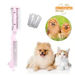 GENERICO - PEINE RASURADOR PLASTICO P-PERROS Y GATOS ROSADO BEBE