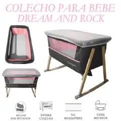 BABY KITS - Nueva Cuna colecho para bebe con Mosquitero Dream-Rosa
