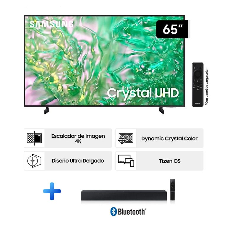 TELEVISOR SMART TV UHD 65 CRYSTAL 4K UN65DU8000+SOUNDBAR