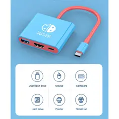 GENERICO - Adaptador Usb 3.1 Tipo C A Hdmi+ Usb 3.0 +Usb compatible Switch
