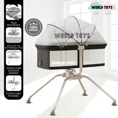 BABY - Cuna Colecho Mecedora 2 en 1 «MOON» de Lujo Dark Gray