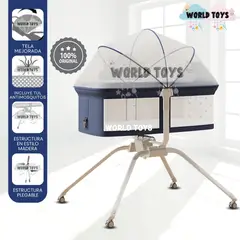 BABY - Cuna Colecho Mecedora 2 en 1 «MOON» de Lujo Blue