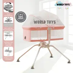 BABY - Cuna Colecho Mecedora 2 en 1 «MOON» de Lujo Pink