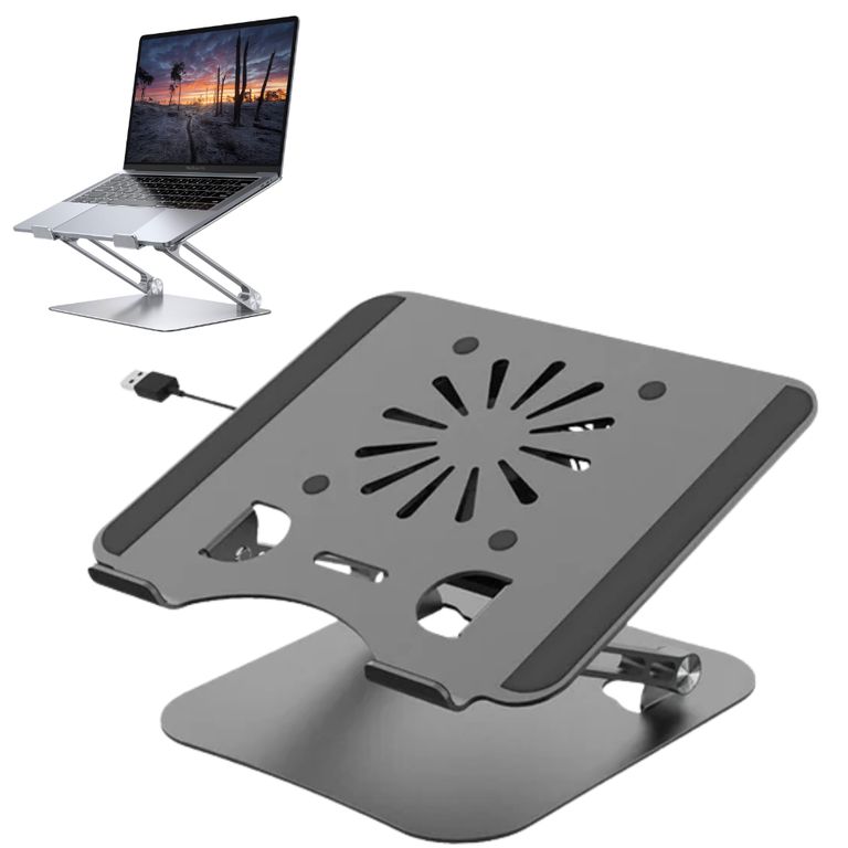 Soporte de Aluminio con Ventilador Laptop Macbook Notebook